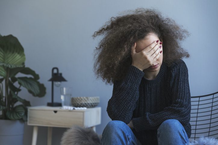 Teenager with depression. Sadness, nostlagic, depression.
